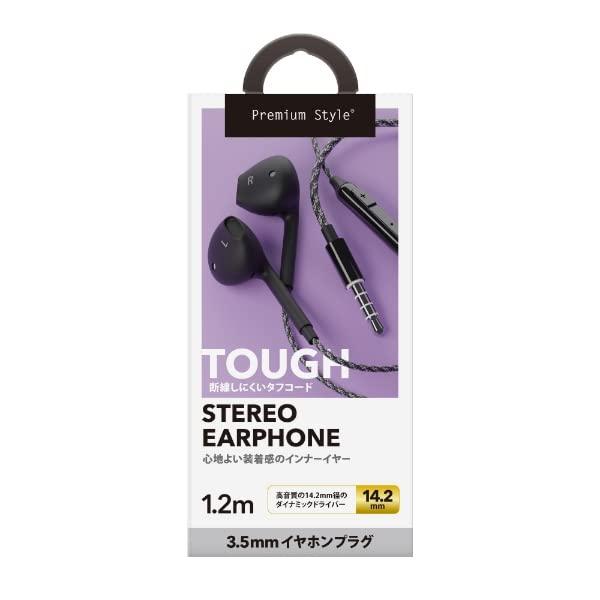 Premium Style 3.5mm Earphone Plug Stereo Earphones Tough Cable/In-Ear Type Black PG-SETC1BK1