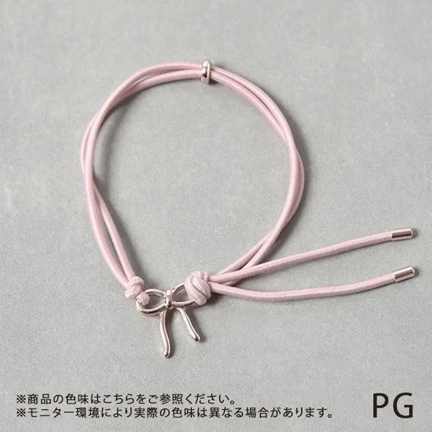 Anti-Static Hair Bracelet Ribbon Pink Gold