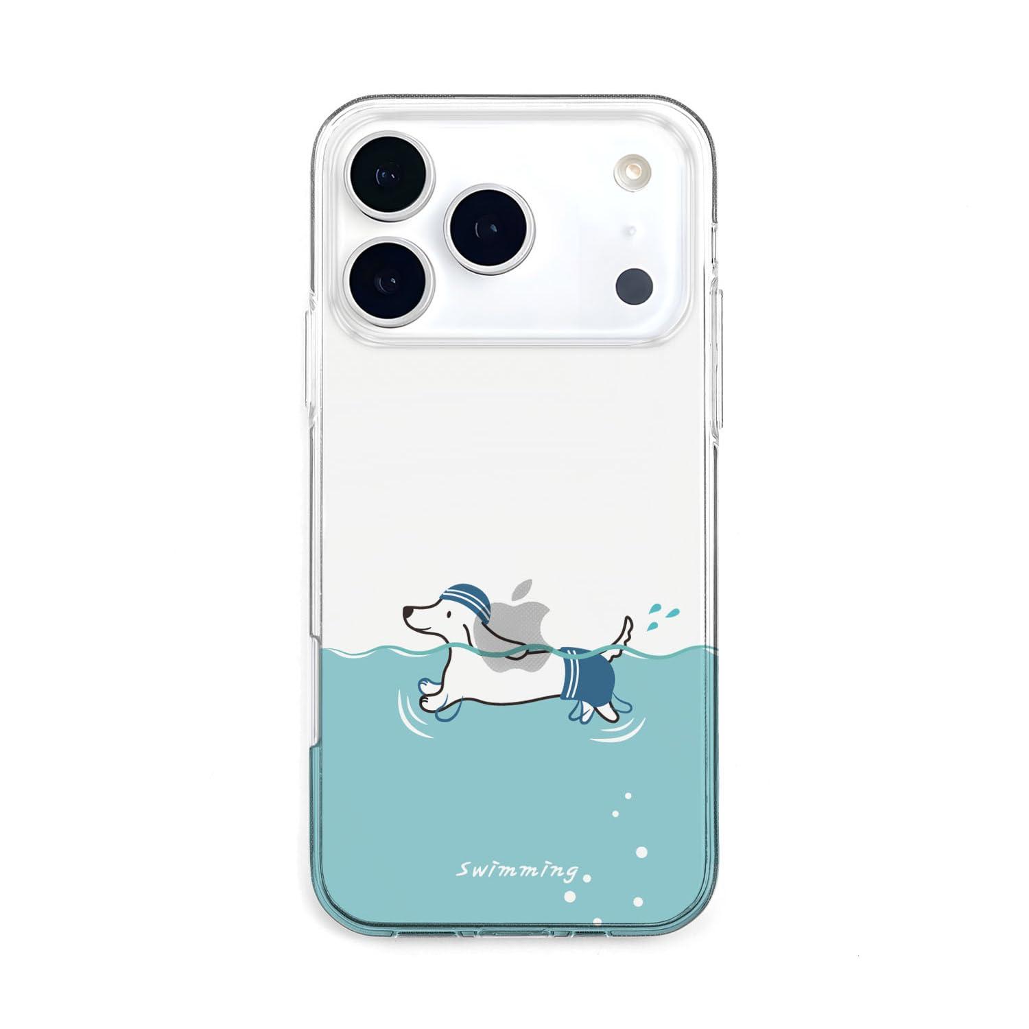 AKAN Soft Clear Case for iPhone 17 Pro Swim Dog AK27717i17PR