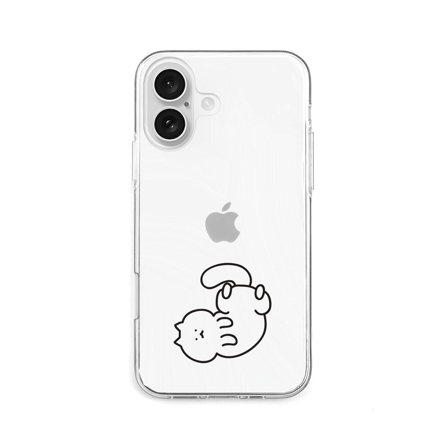 AKAN Soft Clear Case for iPhone 17 Kitty is relaxing AK27732i17