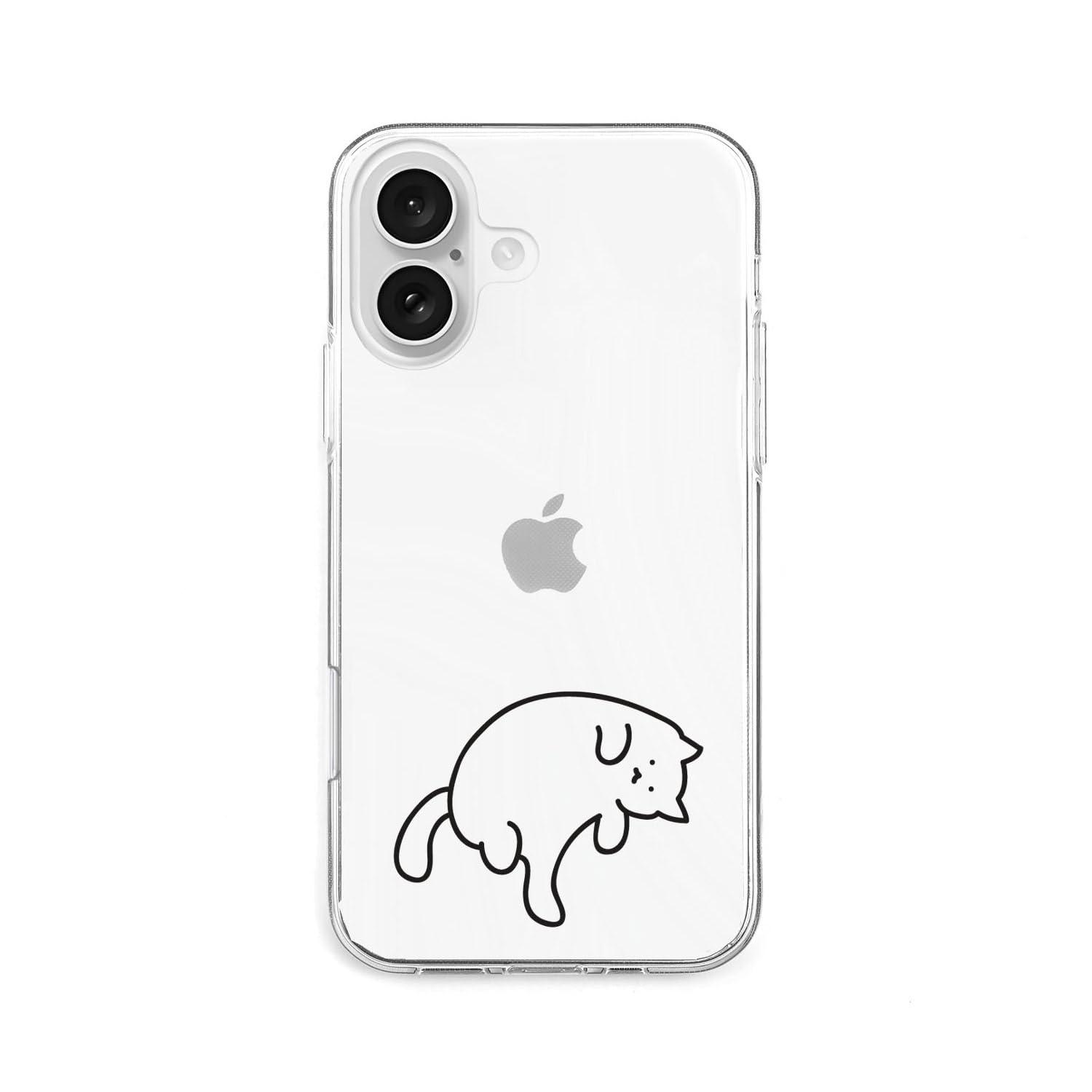 AKAN Soft Clear Case for iPhone 17 Kitty is grooming herself AK27734i17