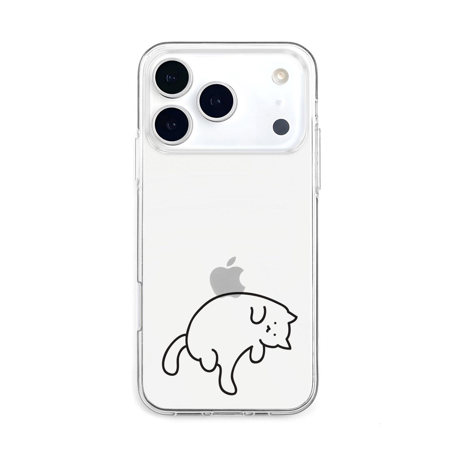 AKAN Soft Clear Case for iPhone 17 Pro Kitty is grooming herself AK27735i17PR