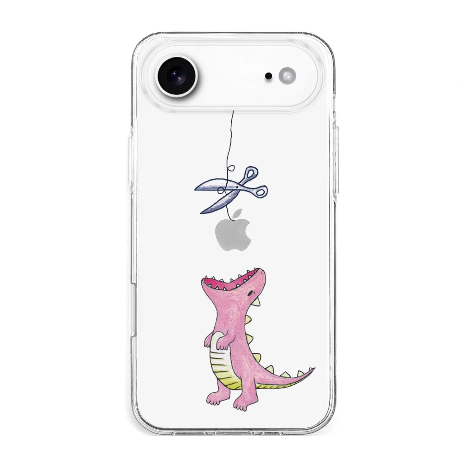 AKAN Soft Clear Case for iPhone 17 Air Hungry Dinosaur Pink AK27745i17A