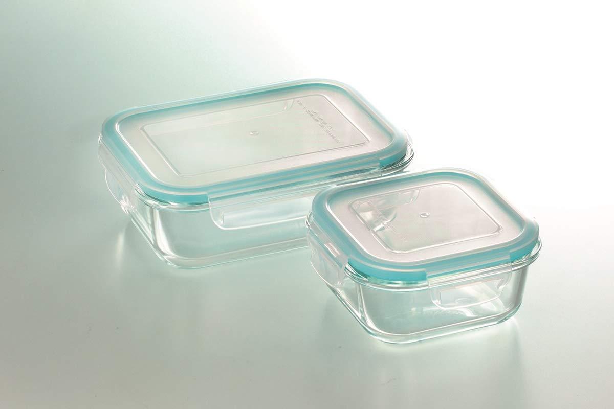 Clarte Heat-Resistant Glass Storage Container 2-Piece Set Microwave, Oven, Refrigerator, Freezer, and Dishwasher Safe CTH-002