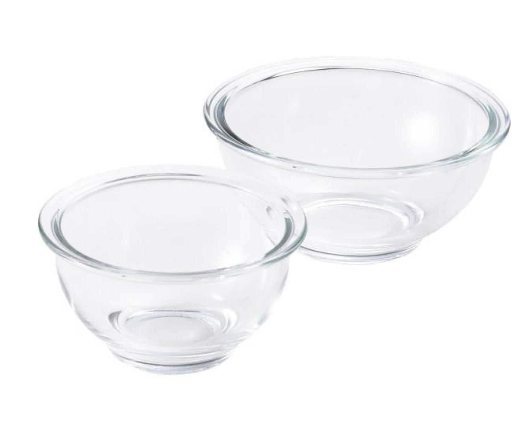 Clarte Heat-Resistant Glass Cooking Bowl 2-Piece Set (12cm & 15cm) Microwave, Oven, Refrigerator, Freezer, Dishwasher Safe CTB-1215