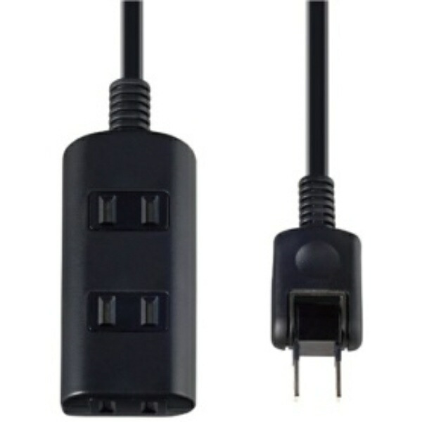 ELPA Door-Type Tap-Run Power Strip Extension Cord 125V 2m 3 Outlets Black WBT-N3020B(BK)