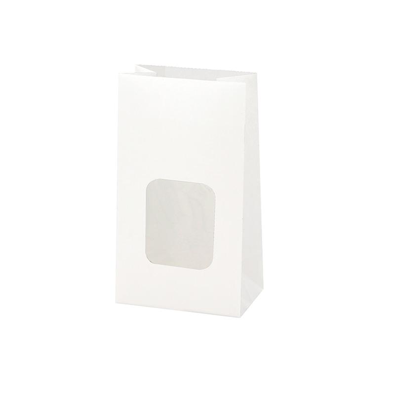HEIKO NF (Non-Fluorinated) Oil-Resistant Square-Bottom Bags with Window 9-6 Plain White 100 Sheets/Bag