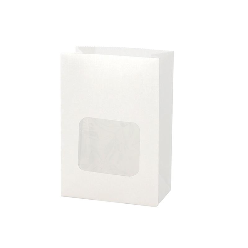 HEIKO NF (Non-Fluorinated) Oil-Resistant Square-Bottom Bags with Window 11-6 Plain White 100 Sheets/Bag