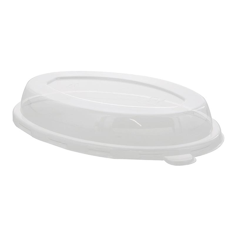 HEIKO Paper Plates Commercial Bagasse Paperware Curry Plate 550ml Clear Lid 50 Plates/Bag