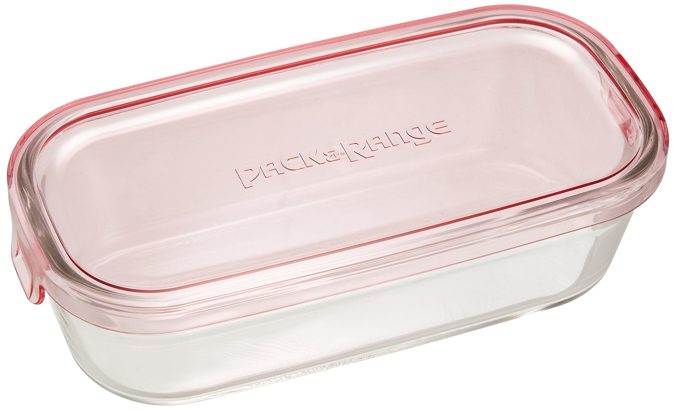 IWAKI Heat-Resistant Glass Storage Container Pink Rectangular M 500ml Pack & Range KC3246N-P