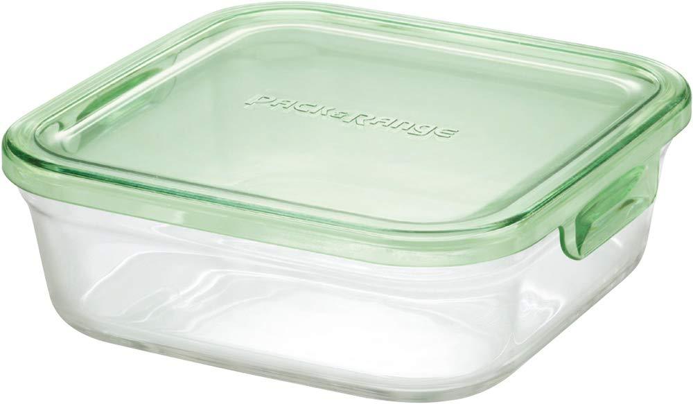 iwaki Iwaki Heat-Resistant Glass Storage Container Green Square M 800ml Pack & Range KC3247N-G