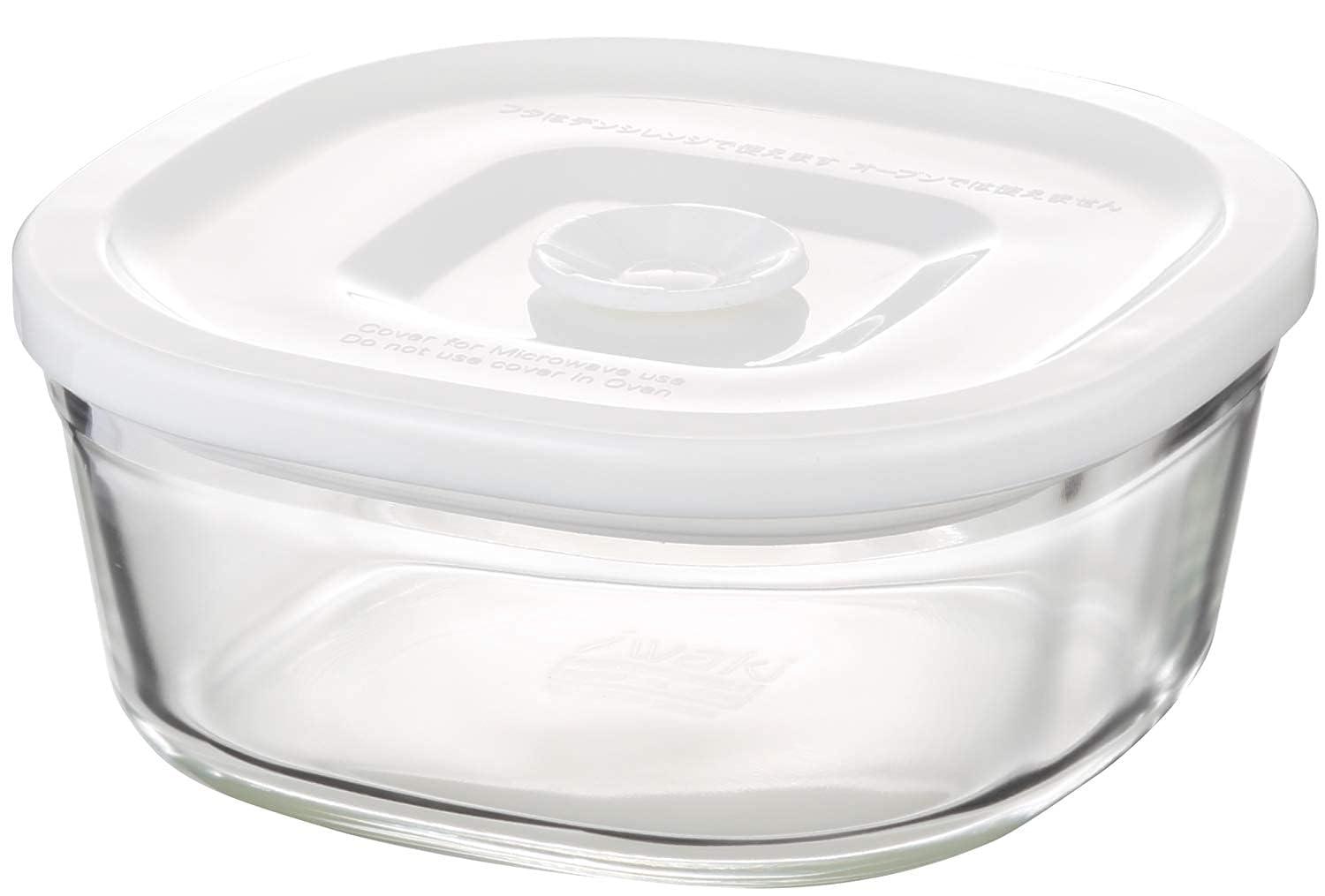 iwaki Heat-Resistant Glass Airtight Container White S Diameter 13.0 × Height 5.5 cm 260 ml Pack & Range C3240MP-W