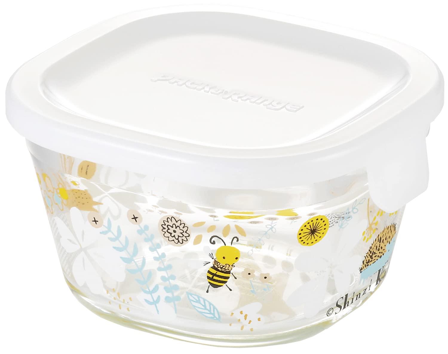 iwaki Heat-Resistant Glass Airtight Container Shinji Katou Nordic Garden Square 200ml B3200-SNF