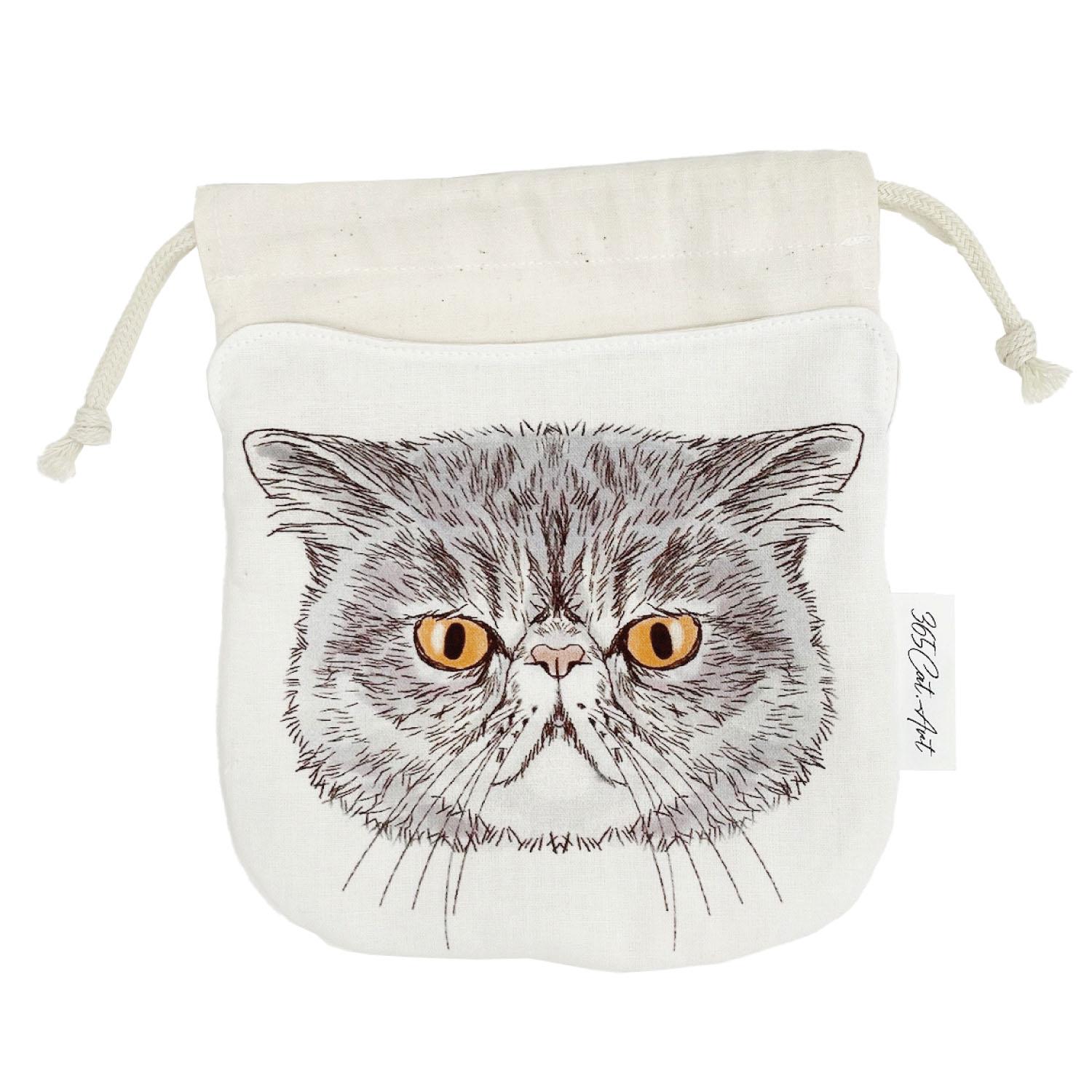 Cat. Art Cat Drawstring Pouch C