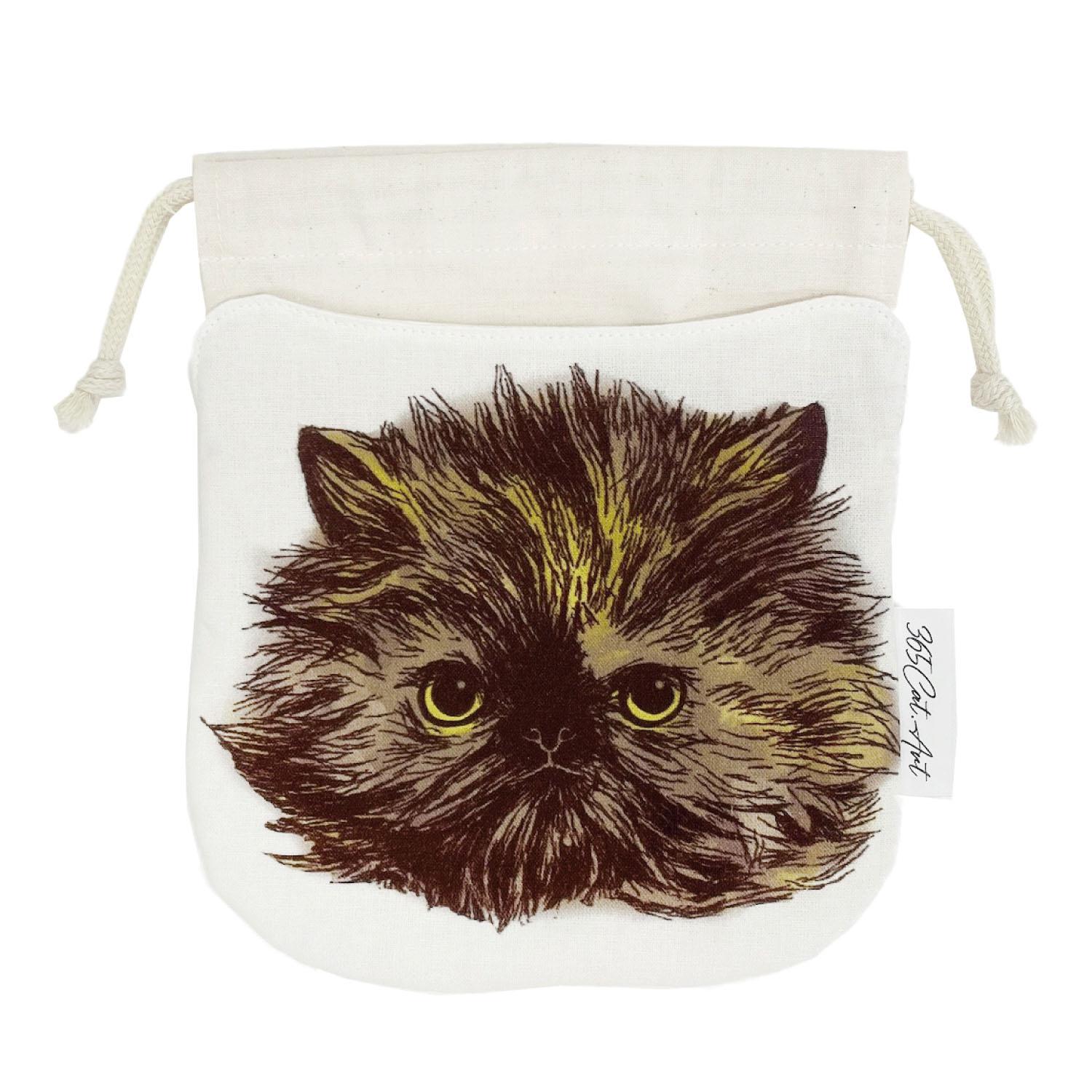 Cat. Art Cat Drawstring Pouch I