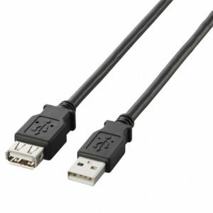ELECOM USB Extension Cable USB 2.0 Type A to Type A 1m Black U2C-E10BK