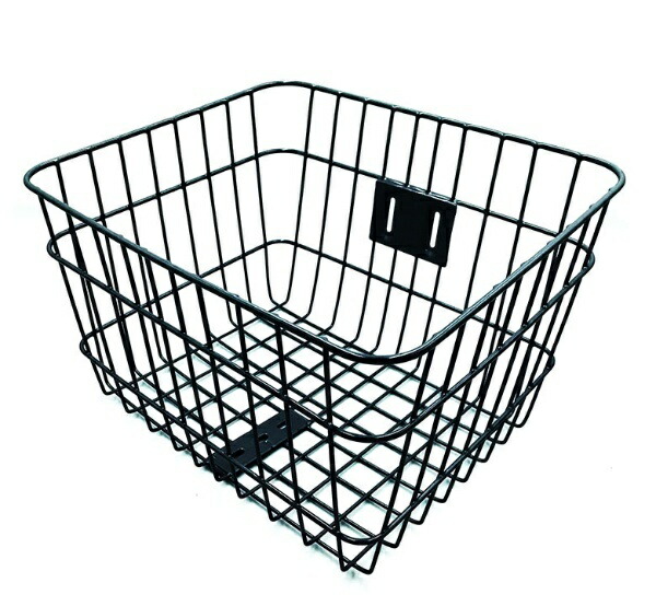 NOGUCHI Bicycle Basket [Square Wire Basket] Black Large Front