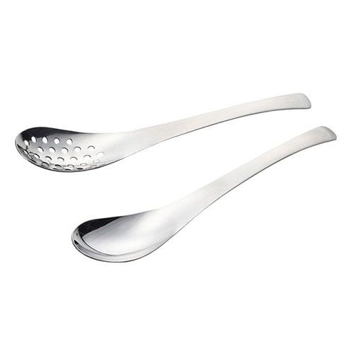 Yokoyama Tsubame Juku Craft Stainless Steel Ladle Spoon Set (2 pcs) A ladle spoon for pleasantly savoring your meal Easily scoops both soup and ingredients RGS-200