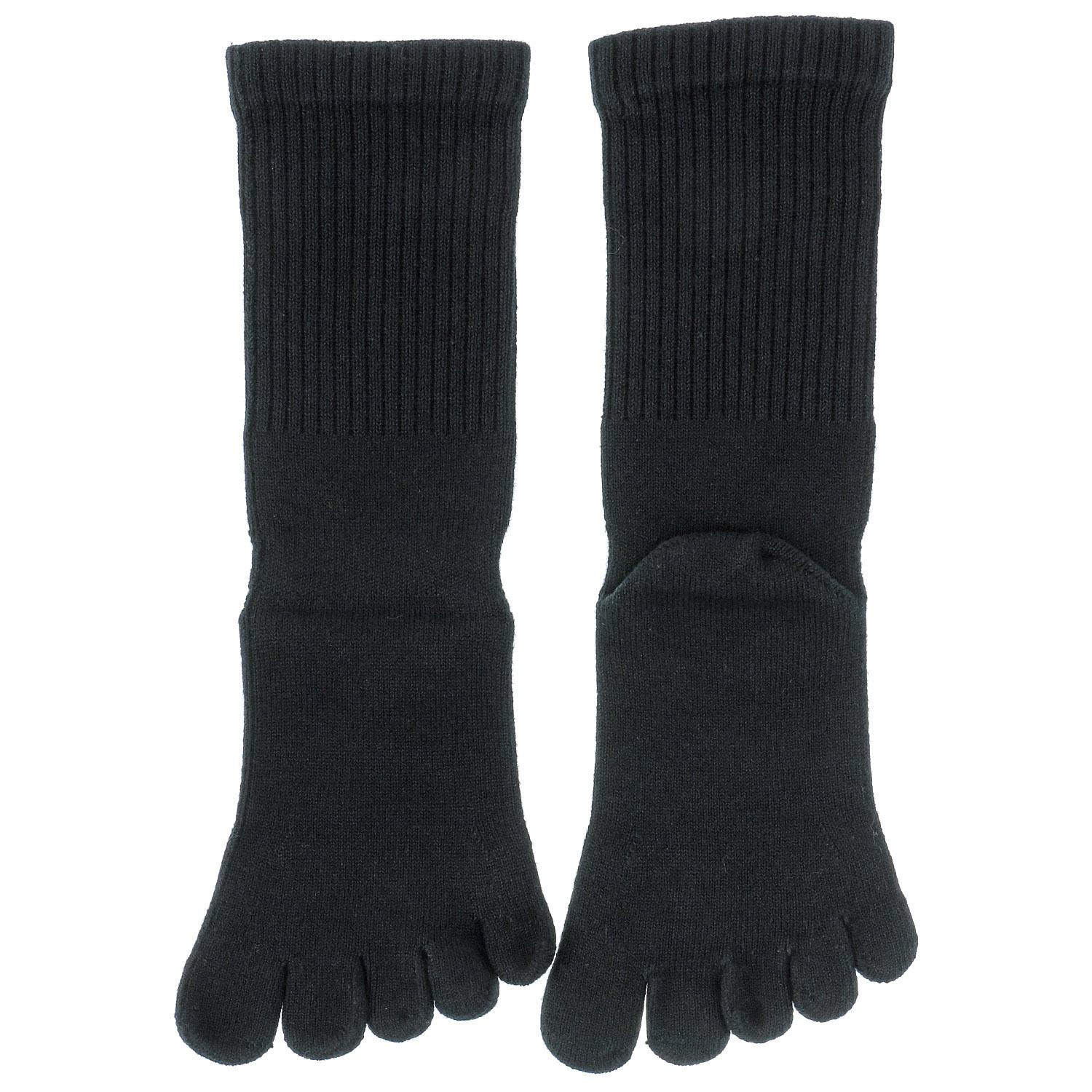 knitido Casual Cotton Standard Low-Cuff Five-Toe Socks Black