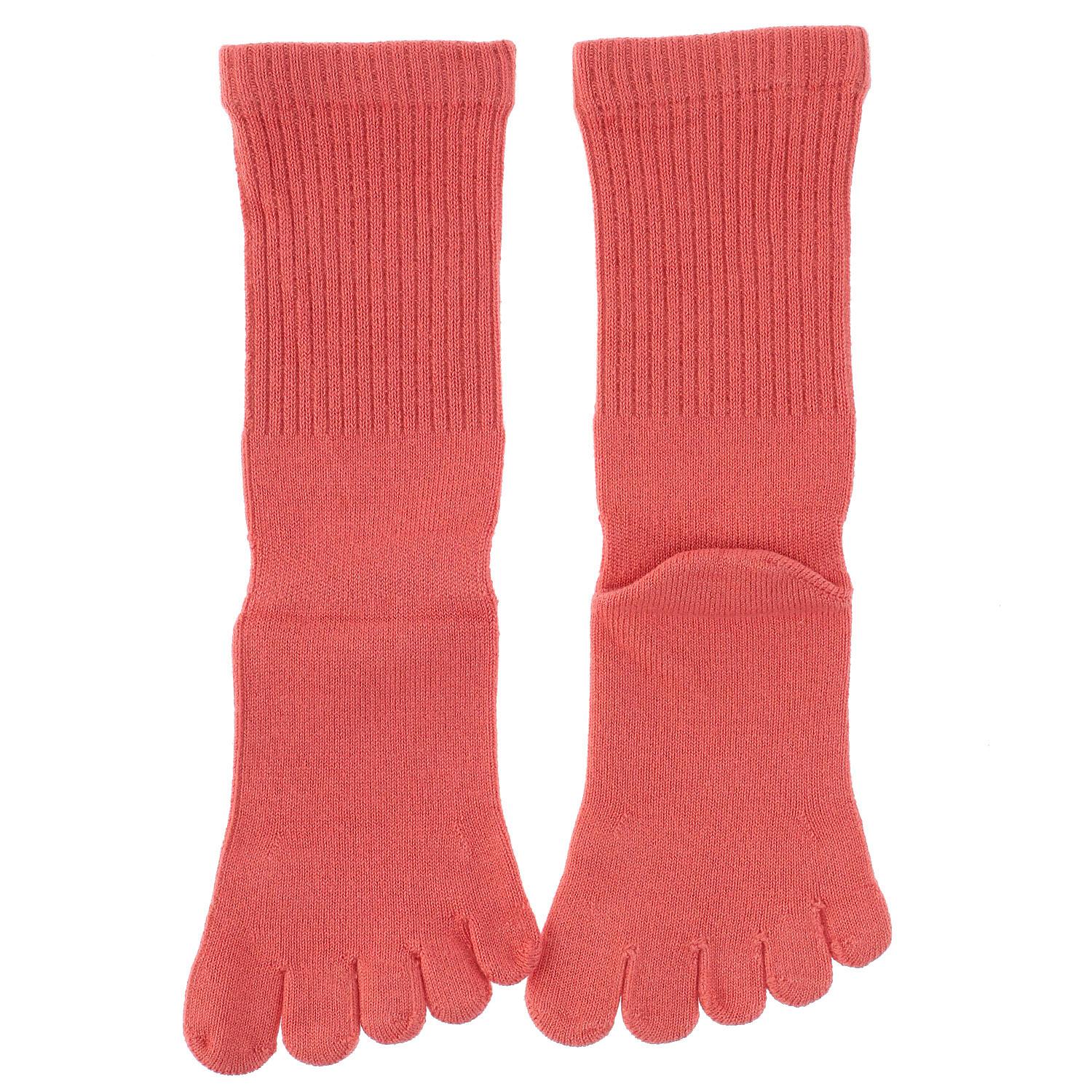 knitido Casual Cotton Standard Low-Cuff Five-Toe Socks - Salmon Pink