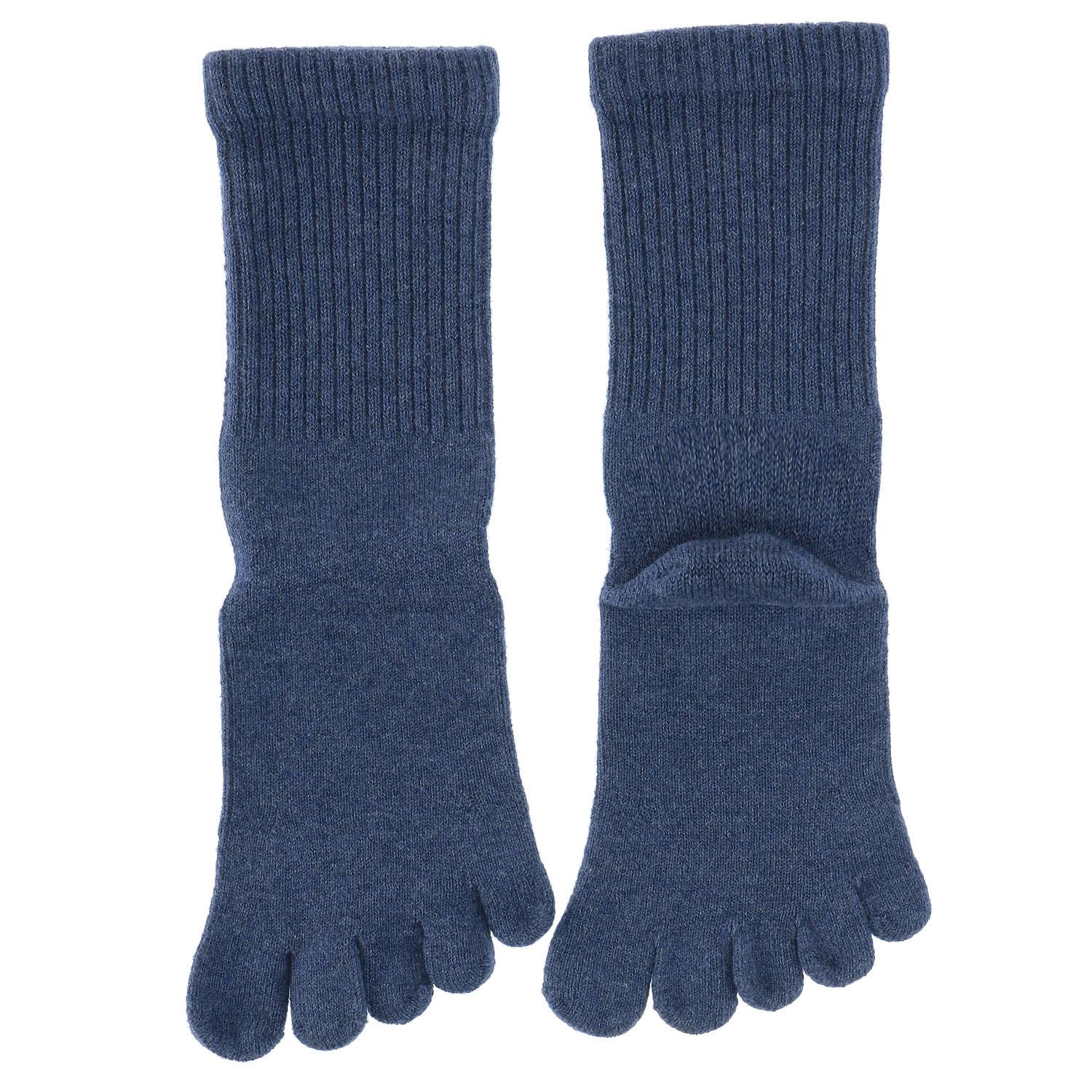 knitido Casual Cotton Standard Low-Cuff Five-Toe Socks Denim Heather