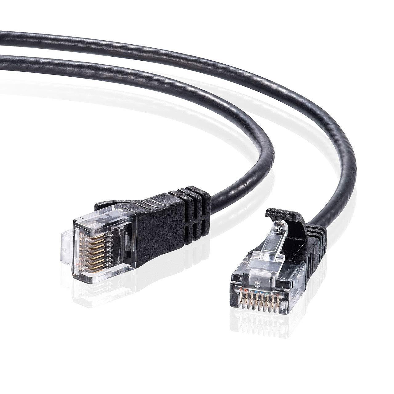 Sanwa Supply CAT6 Compliant LAN Cable Ultra-Thin Type 3.2mm Diameter (7m) 1Gbps/250MHz RJ45 Clip-Proof Black KB-SL6-07BK
