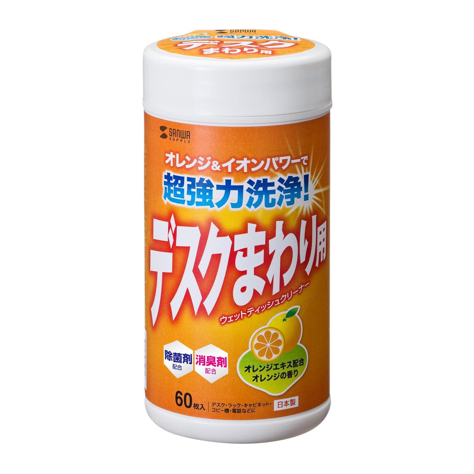 Sanwa Supply OA Wet Wipes, Extra Strong Type, 60 Sheets CD-WT6K2