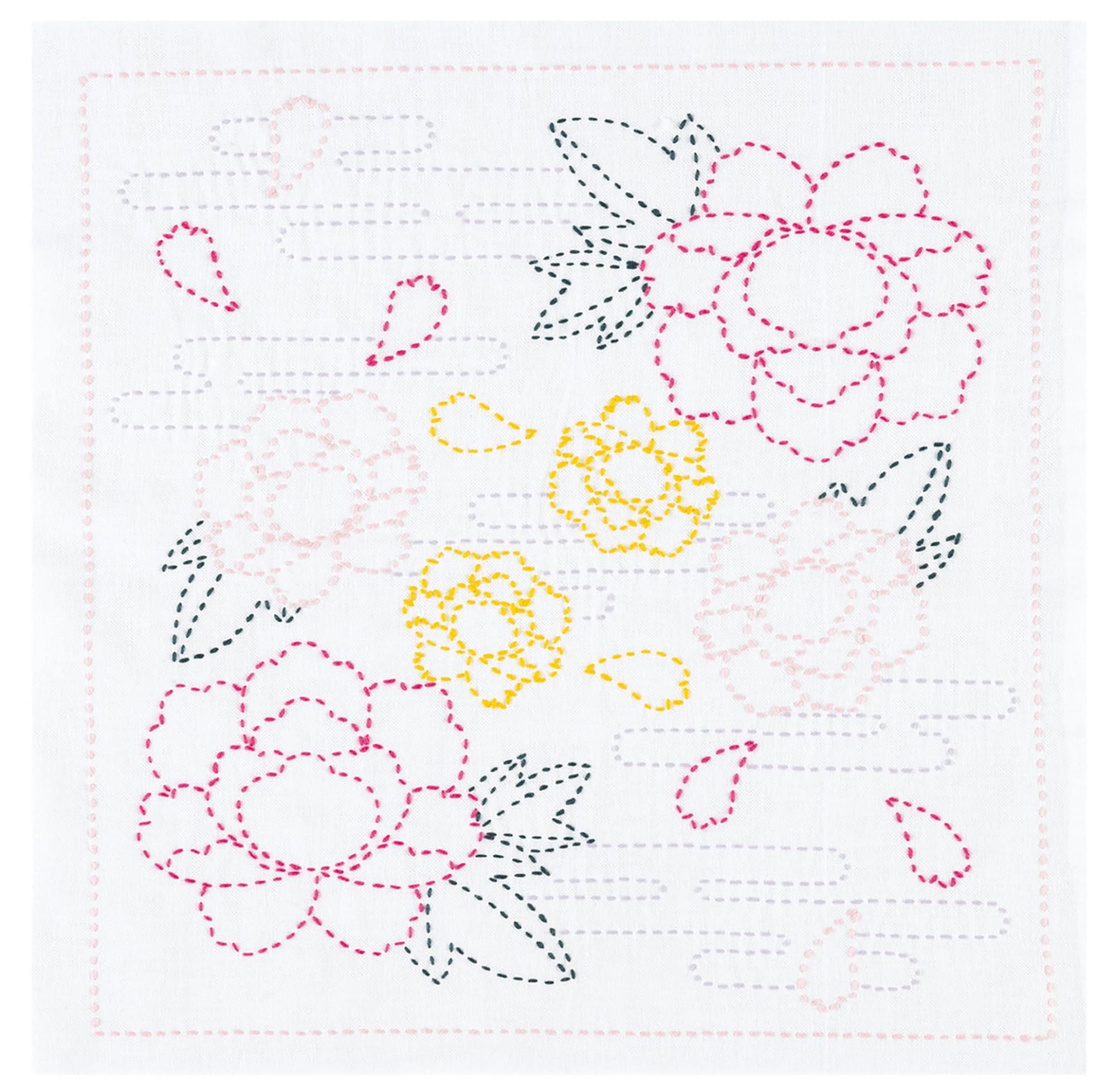 Olimpas Sashiko Flower Dishcloth Kit Four Seasons Flower Dishcloths