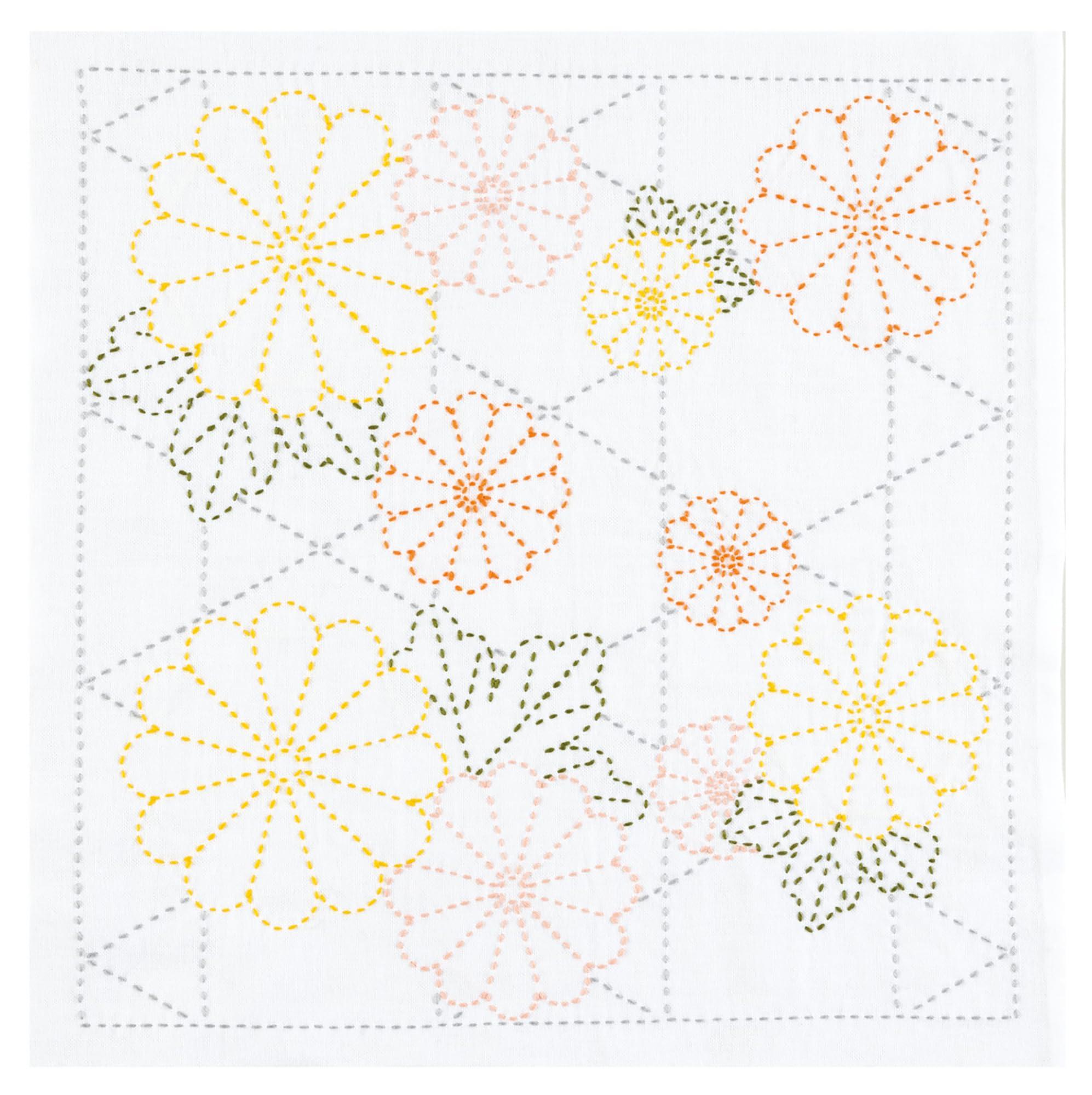 Olimpas Sashiko Flower Dishcloth Kit Four Seasons Flower Dishcloths