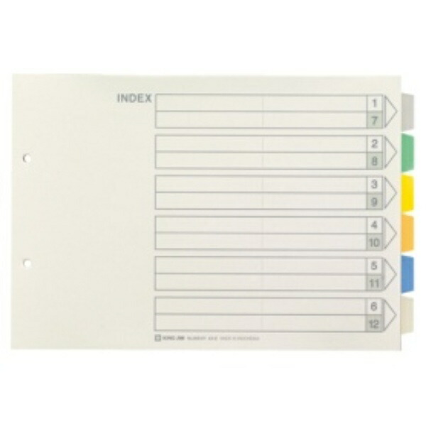 Kingjim Color Index 908-6Y 6-Tab Type A4E