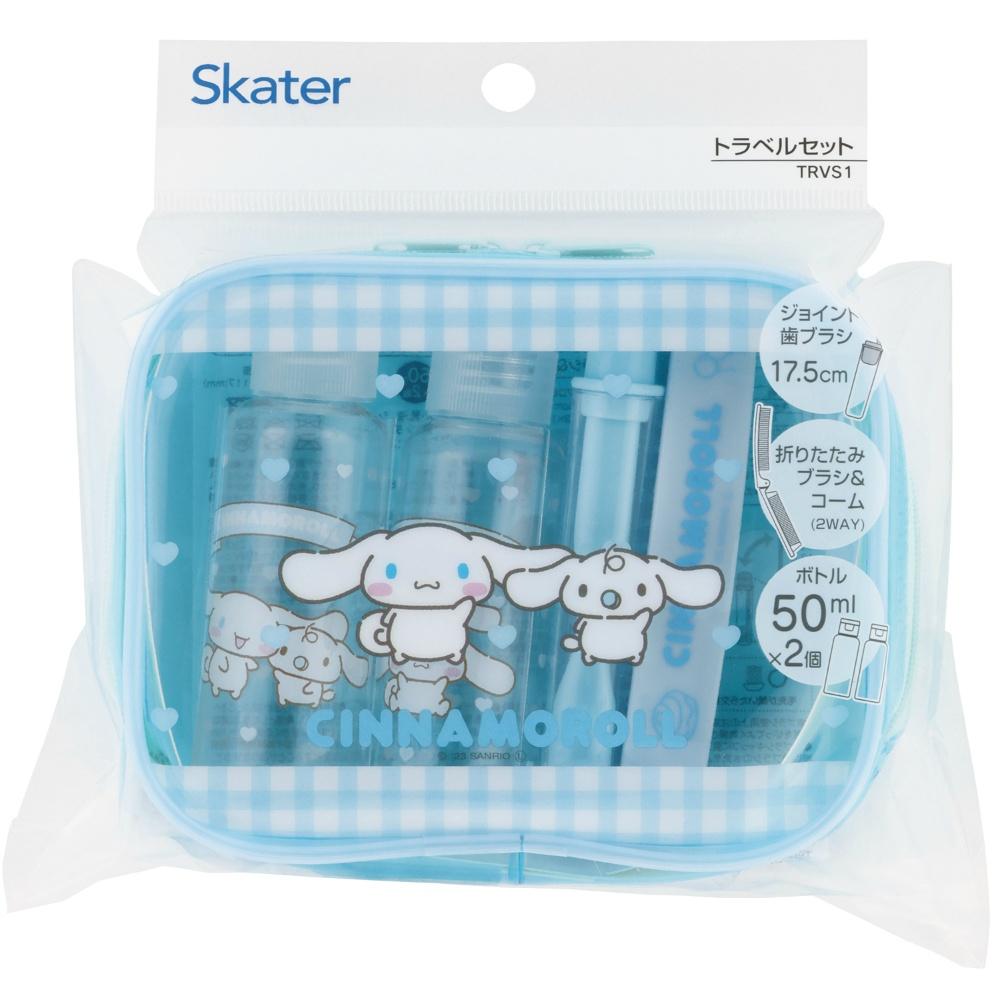 Skater Travel Set Toothbrush, Comb, Pouch, Bottle Portable Travel Cinnamoroll Friends Sanrio TRVS1-A