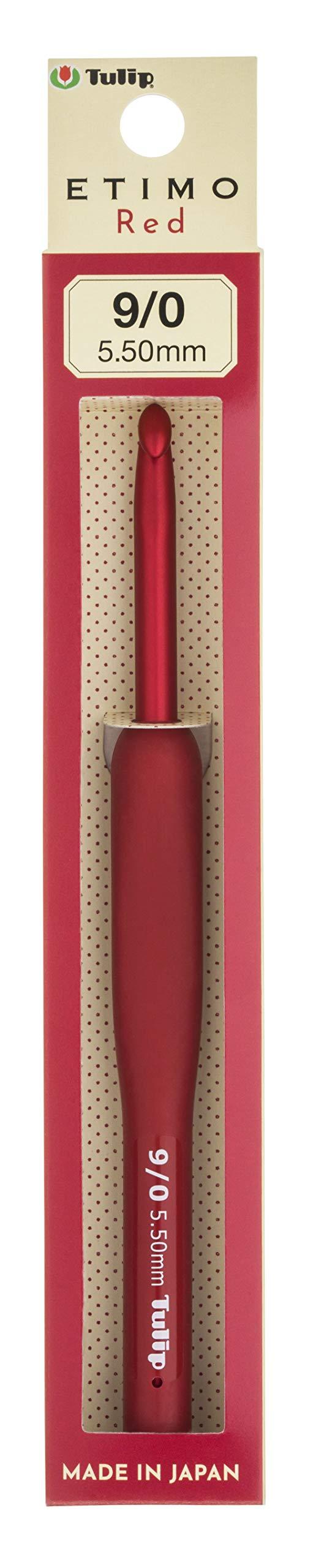 Crochet Hook ‘ETIMO Red Cushion Grip Crochet Hook Size 9/0’ Tulip Red TED090