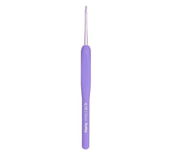 ETIMO Purple Crochet Hook with Cushion Grip, Single Hook (Sizes 1/0 to 10/0)