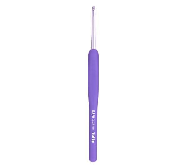 ETIMO Purple Crochet Hook with Cushion Grip, Single Hook (Sizes 1/0 to 10/0)
