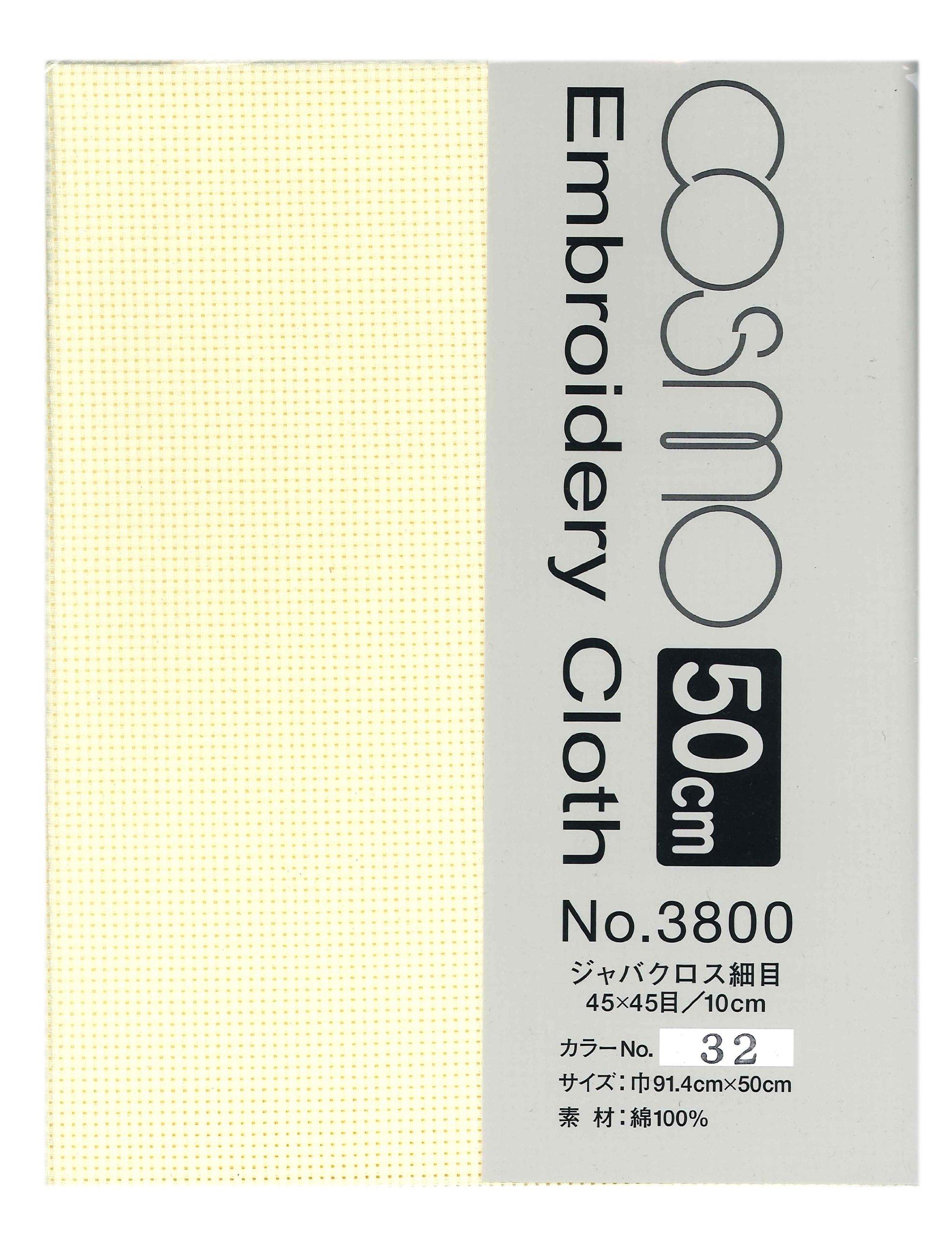 LECIEN Lucien COSMO Embroidery Fabric 〈Jabacross Fine Weave〉 50cm Cut Cream No.3832-2