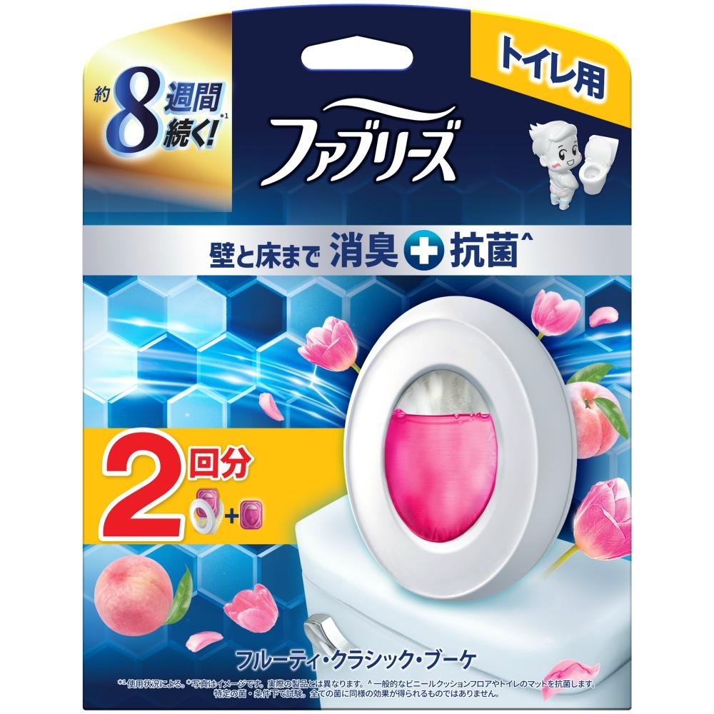 Febreze Toilet Deodorizer Premium Series + Antibacterial Fruity Classic Bouquet Refill + 2 Refills