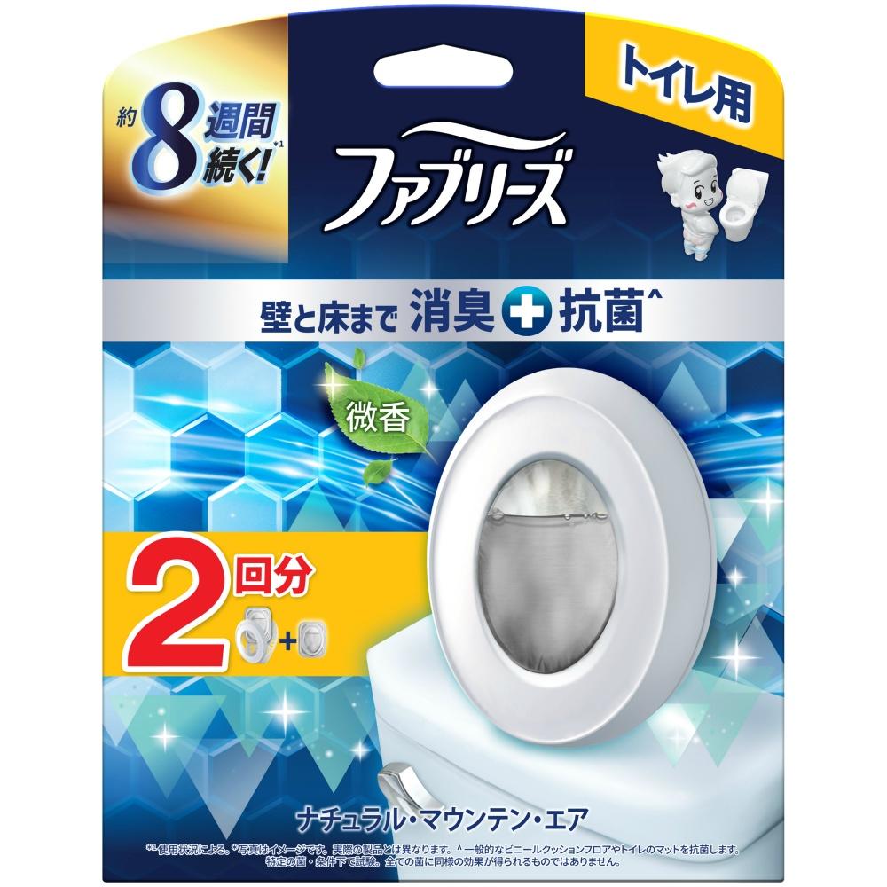 Fabreeze Toilet Deodorizer Premium Series + Antibacterial Natural Mountain Air Refill + 2 Refills