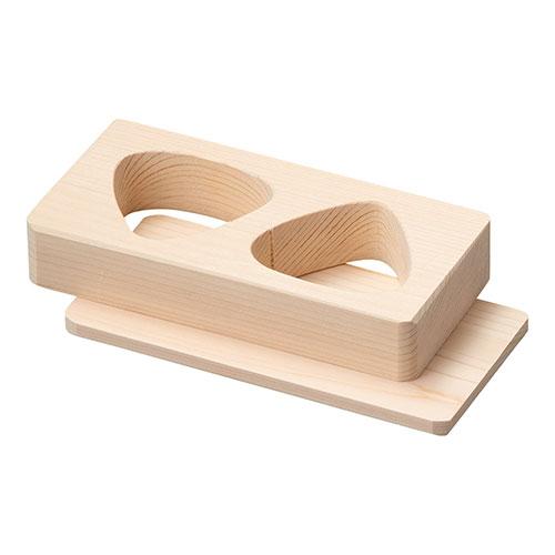 Yamaco Yumi Commercial Use Cypress Rice Ball Mold (Solid Mold) 2 Cavities (Includes Base Plate) yamaco06306