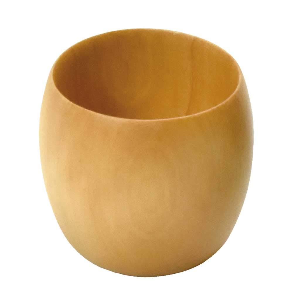 Yamako Wooden Round Chiyoguchi Natural 27721 φ5.3xH5cm