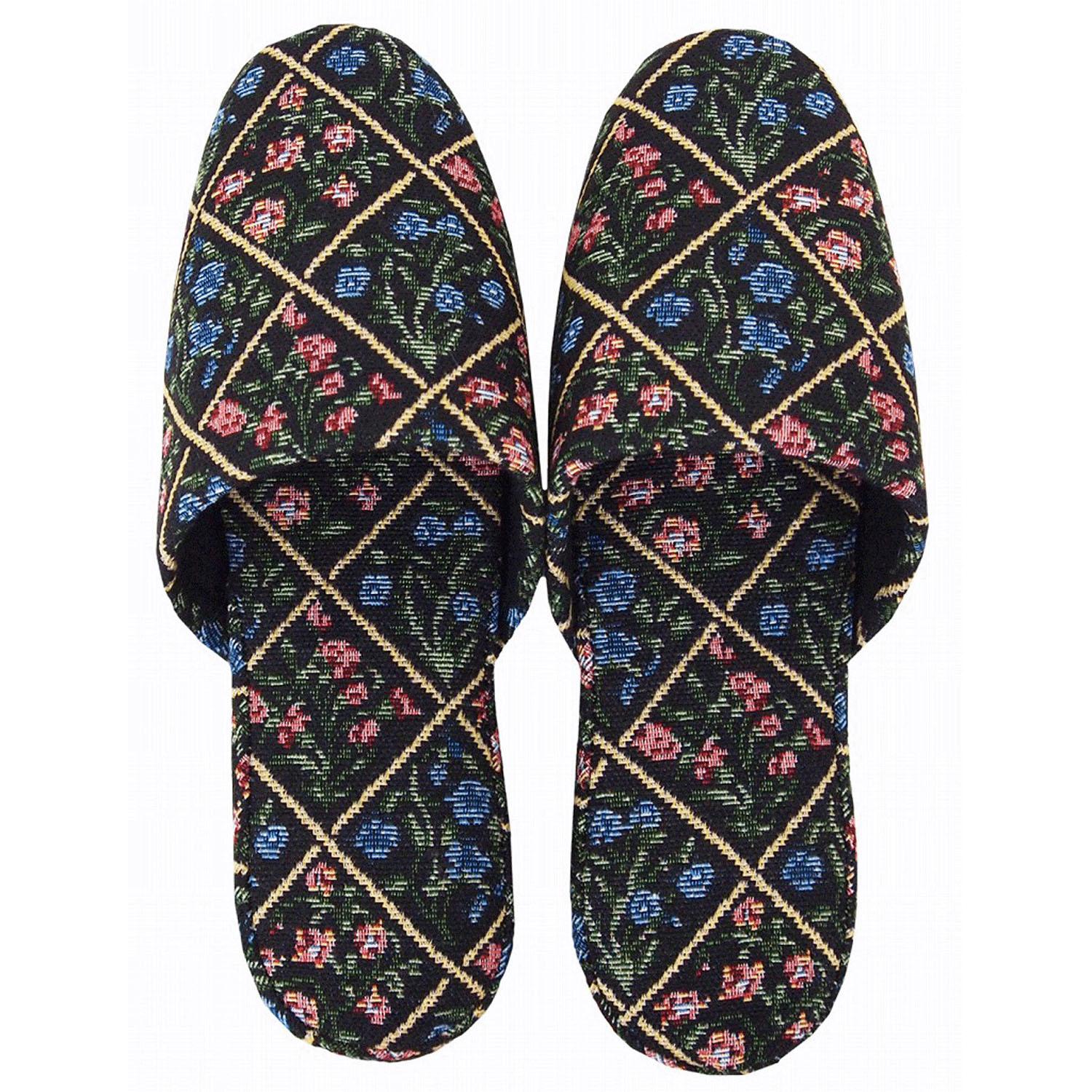 Lattice Flower Hanging Slipper 15 Black