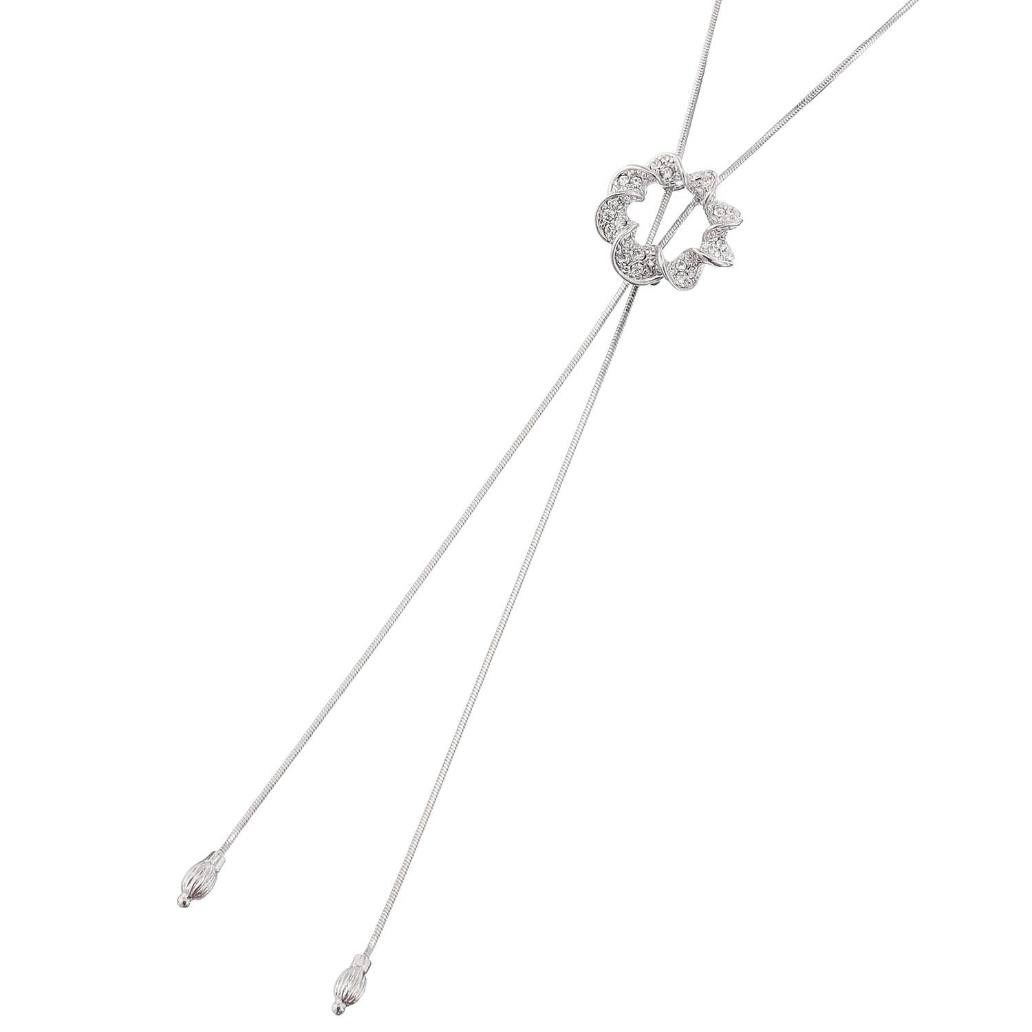 Lariat Necklace, Silver, Circle