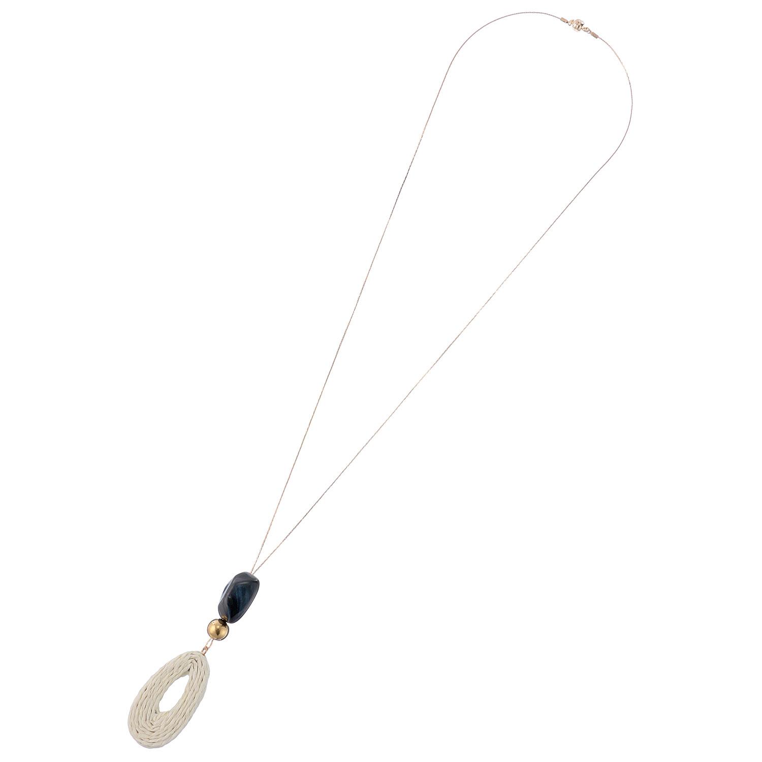 Mixed-Material Chain Long Necklace