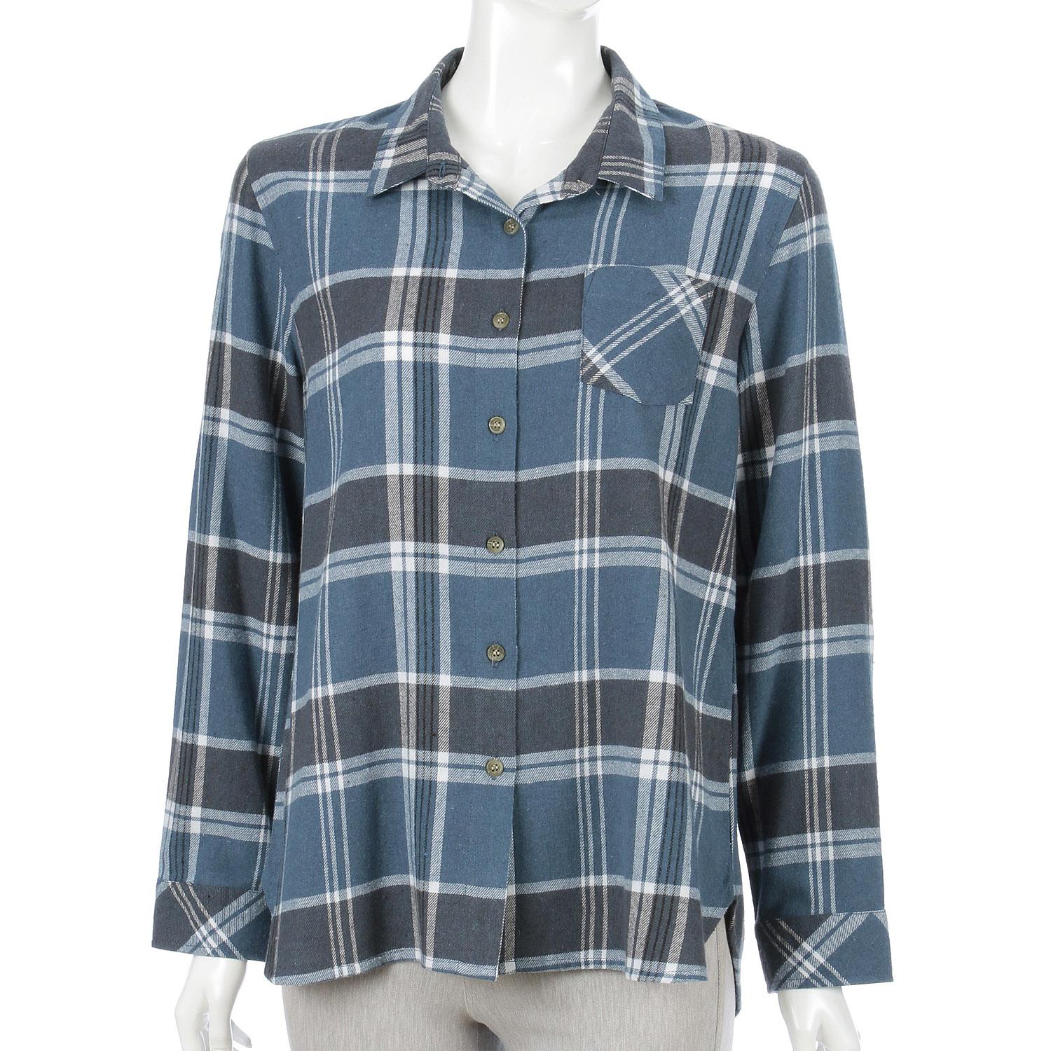 Cotton Flannel Shirt, Blue Check, LL (2L)