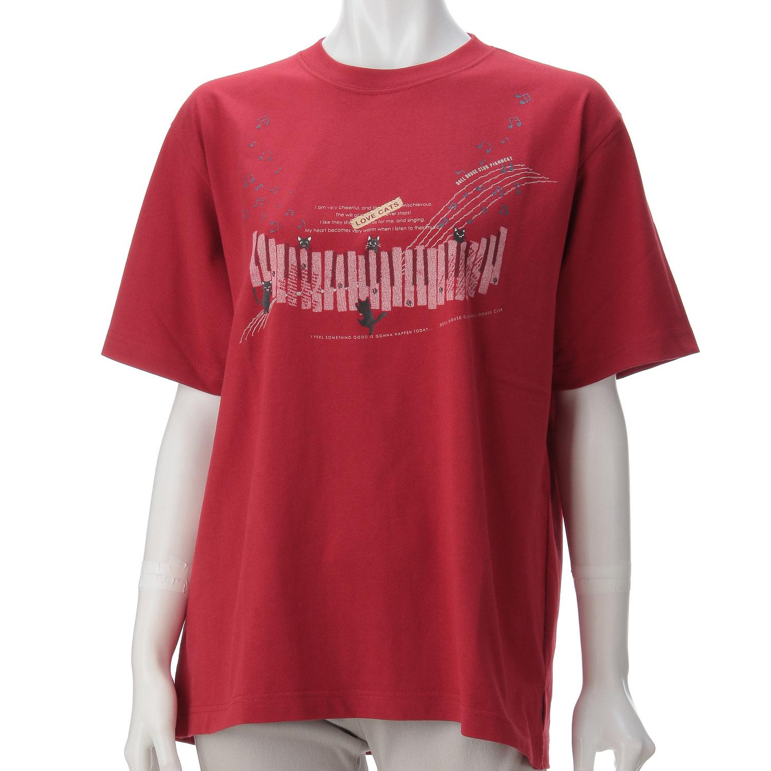 DDCLUB Long T-Shirt Cat Piano