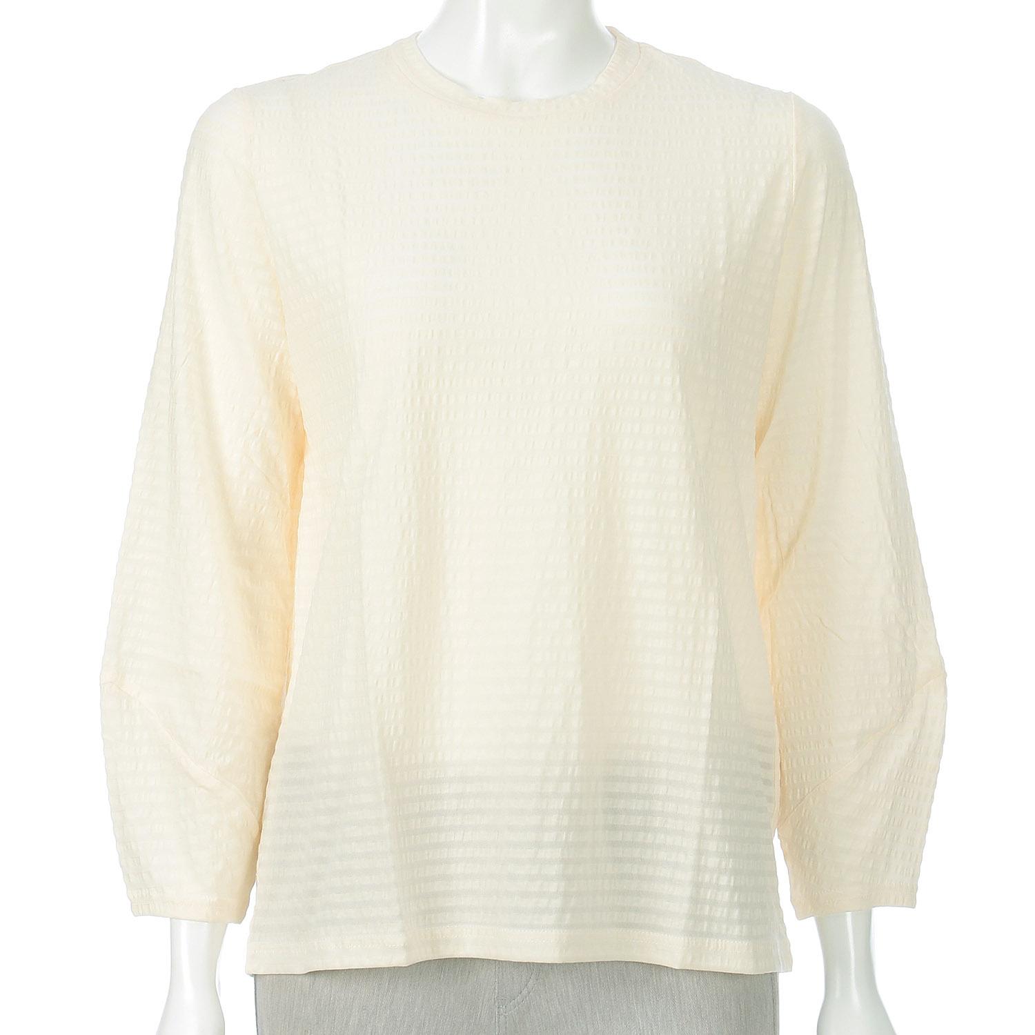 Sleeve-Split Crew Neck Pullover Off-White F (Free)