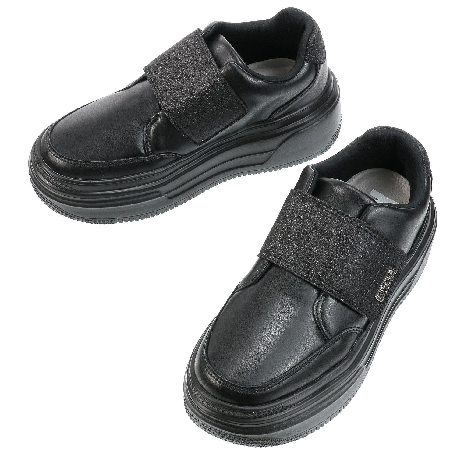 Kitson Velcro Thick-Sole Lame Sneakers 1502