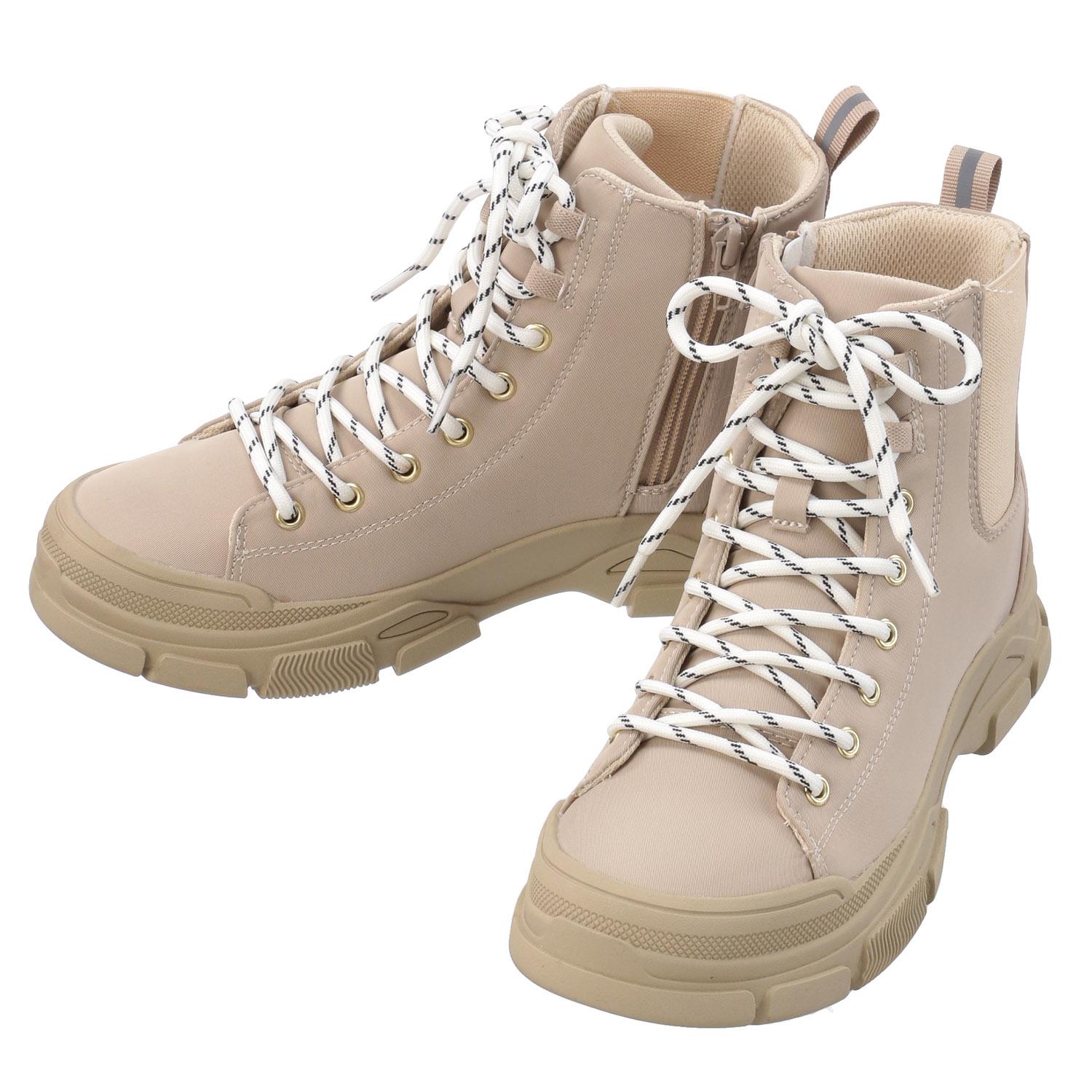 TOKYO CANPGO Nylon High-Cut Waterproof Sneakers Beige LL (2L)