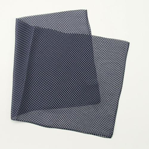 Japanese-made Pindot Silk Scarf 52×52 Deep Blue