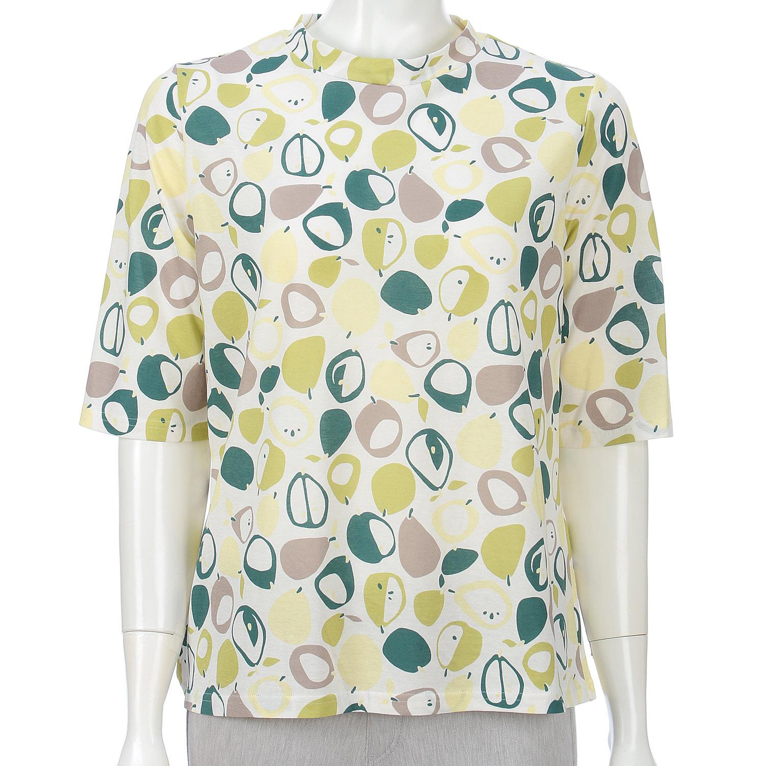 66/2 Gas Strong Twist SZ Jersey Print Cut-and-Sew Top 02 L