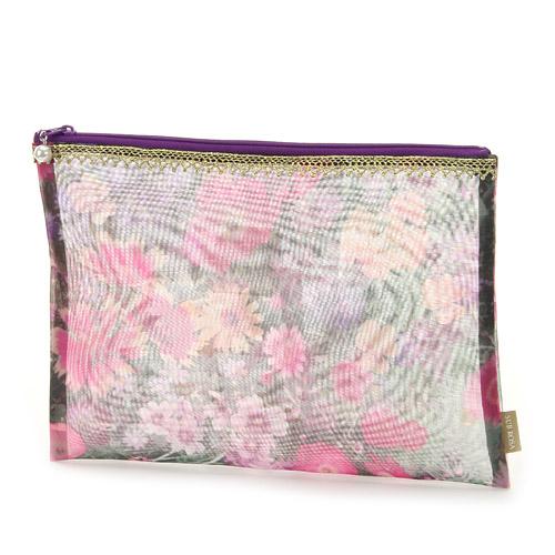 Gold Tape Mesh Flat Pouch Large 01 Light Black